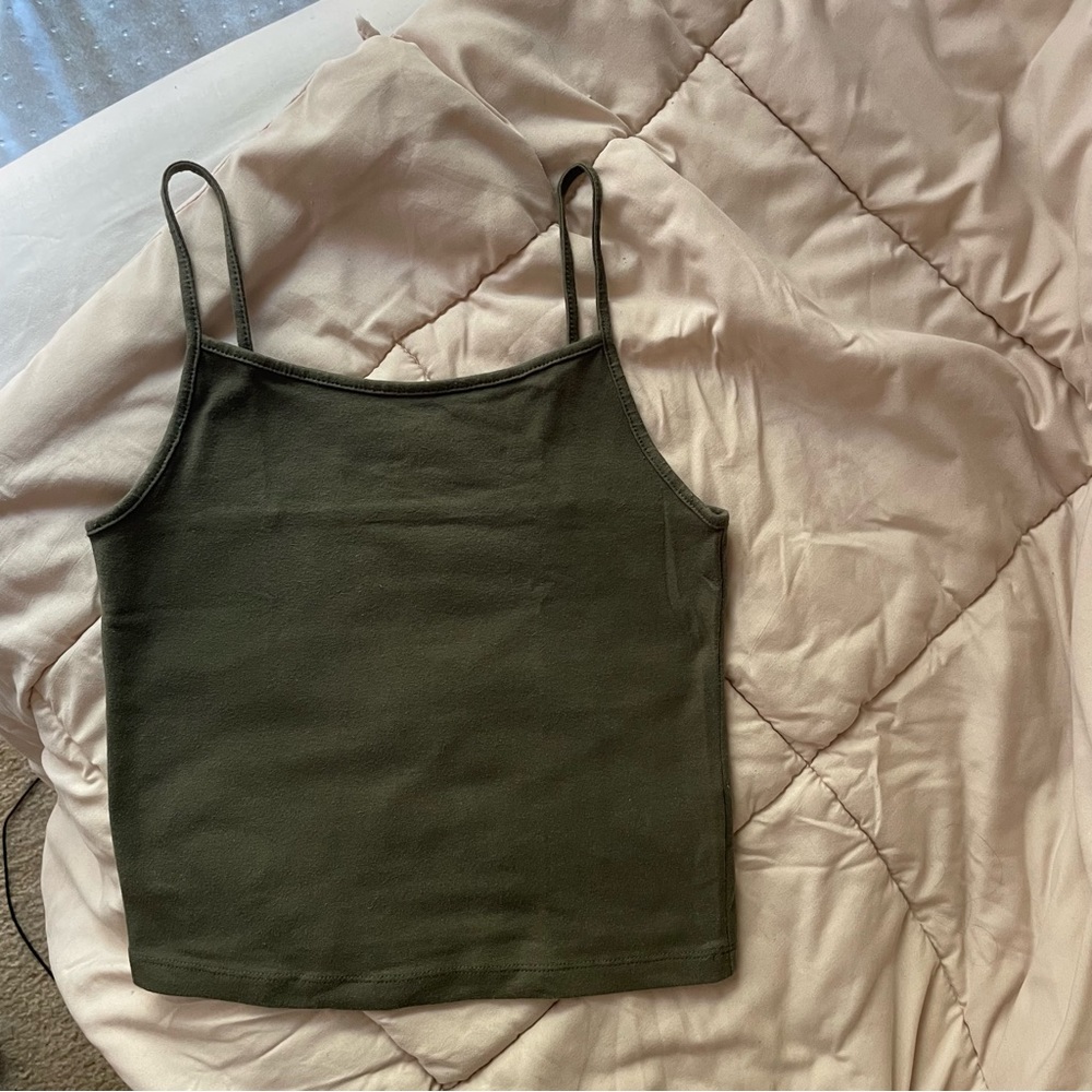 pine green cropped camisole